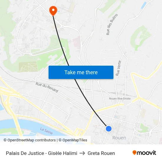 Palais De Justice - Gisèle Halimi to Greta Rouen map