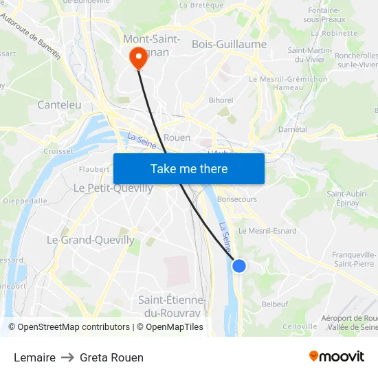 Lemaire to Greta Rouen map