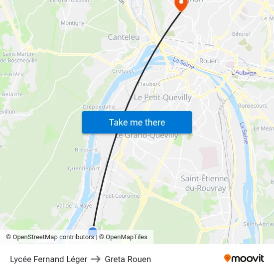 Lycée Fernand Léger to Greta Rouen map