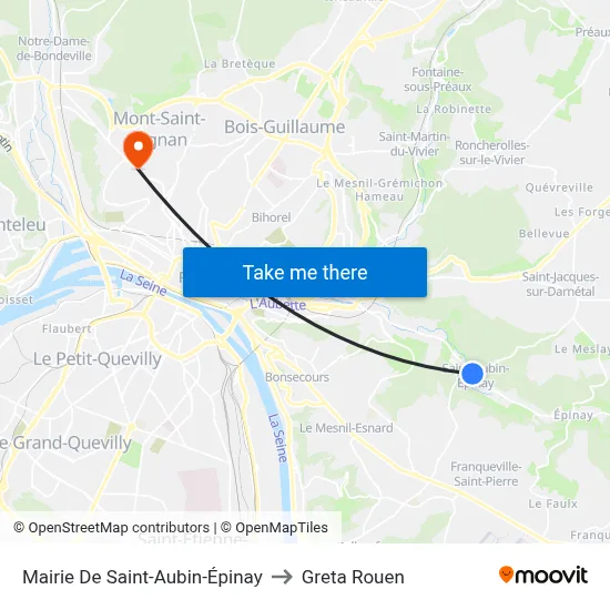 Mairie De Saint-Aubin-Épinay to Greta Rouen map