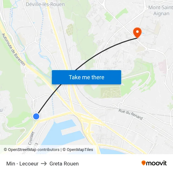 Min - Lecoeur to Greta Rouen map