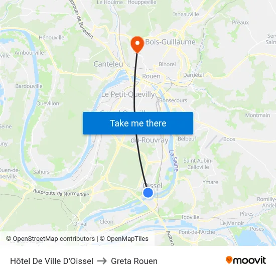 Hôtel De Ville D'Oissel to Greta Rouen map