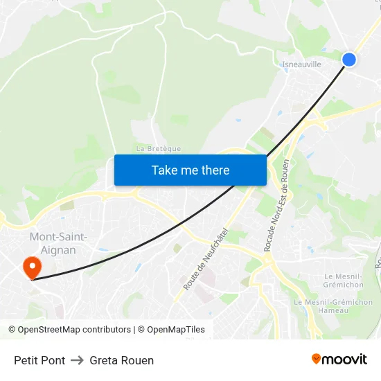 Petit Pont to Greta Rouen map