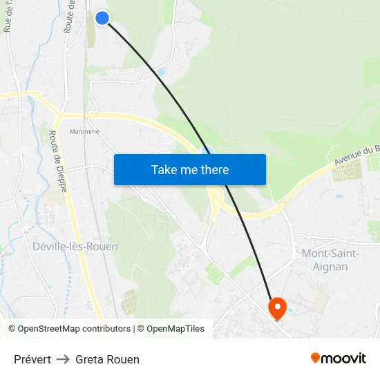 Prévert to Greta Rouen map