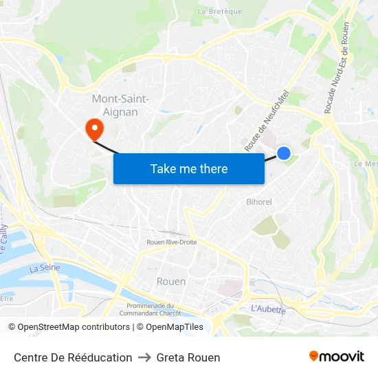 Centre De Rééducation to Greta Rouen map