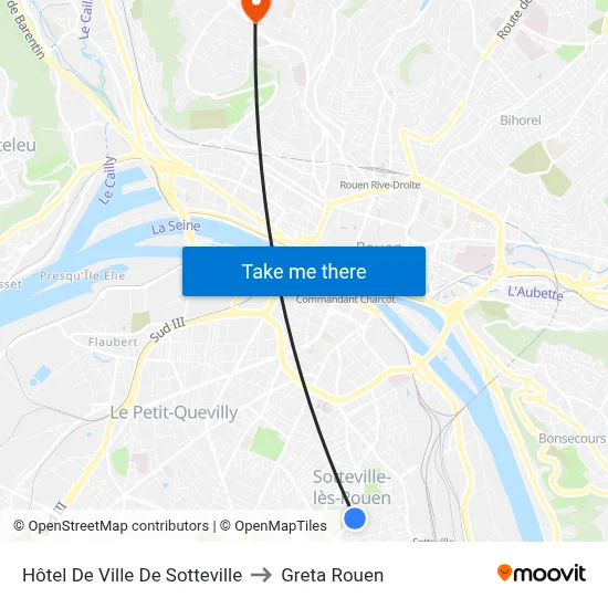 Hôtel De Ville De Sotteville to Greta Rouen map