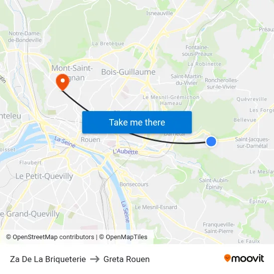 Za De La Briqueterie to Greta Rouen map