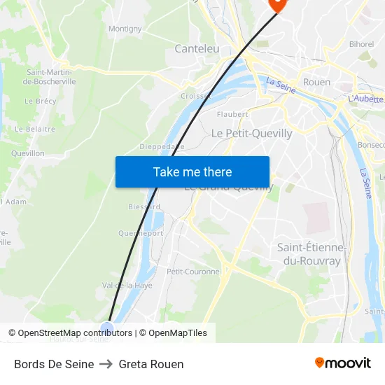 Bords De Seine to Greta Rouen map