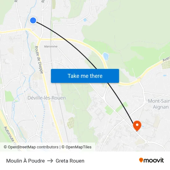 Moulin À Poudre to Greta Rouen map