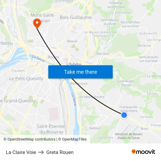 La Claire Voie to Greta Rouen map