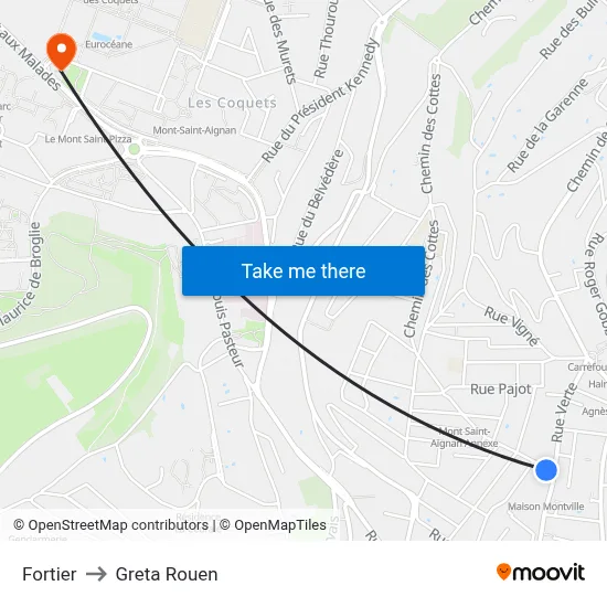 Fortier to Greta Rouen map