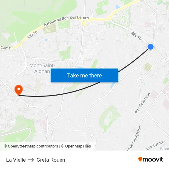 La Vielle to Greta Rouen map