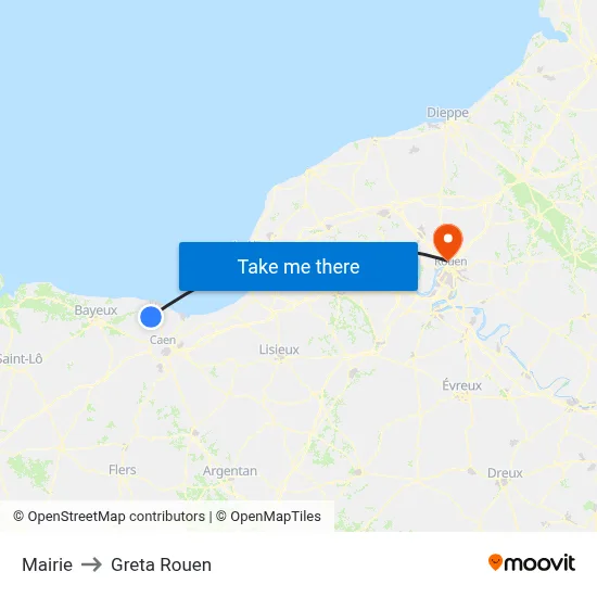 Mairie to Greta Rouen map