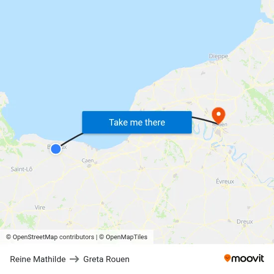 Reine Mathilde to Greta Rouen map