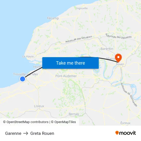 Garenne to Greta Rouen map