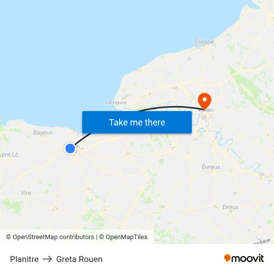 Planitre to Greta Rouen map