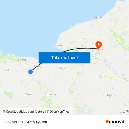 Gavrus to Greta Rouen map