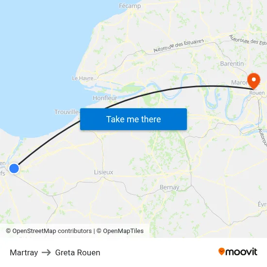 Martray to Greta Rouen map