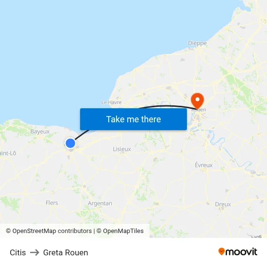 Citis to Greta Rouen map