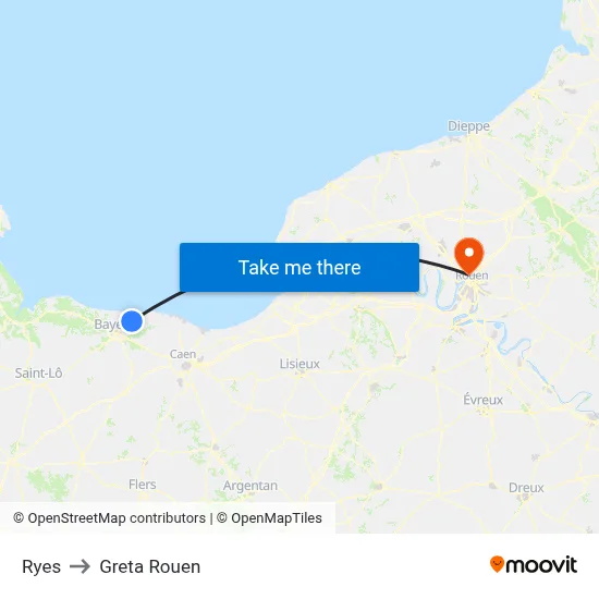 Ryes to Greta Rouen map
