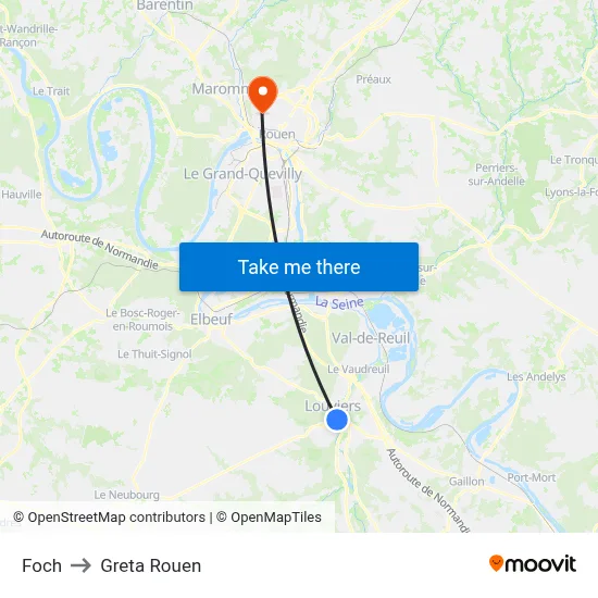 Foch to Greta Rouen map