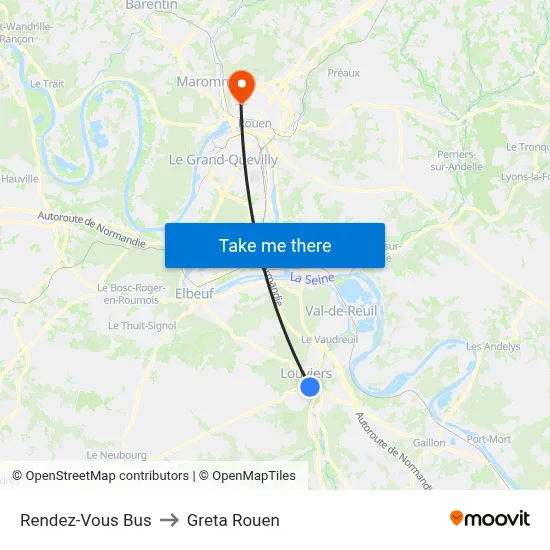 Rendez-Vous Bus to Greta Rouen map