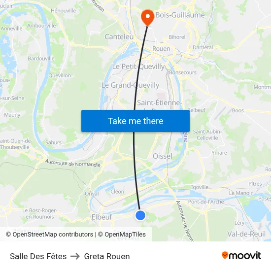 Salle Des Fêtes to Greta Rouen map