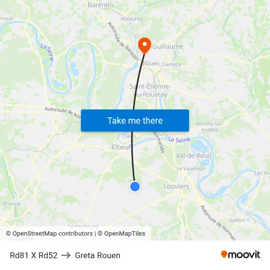 Rd81 X Rd52 to Greta Rouen map