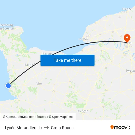 Lycée Morandiere Lr to Greta Rouen map