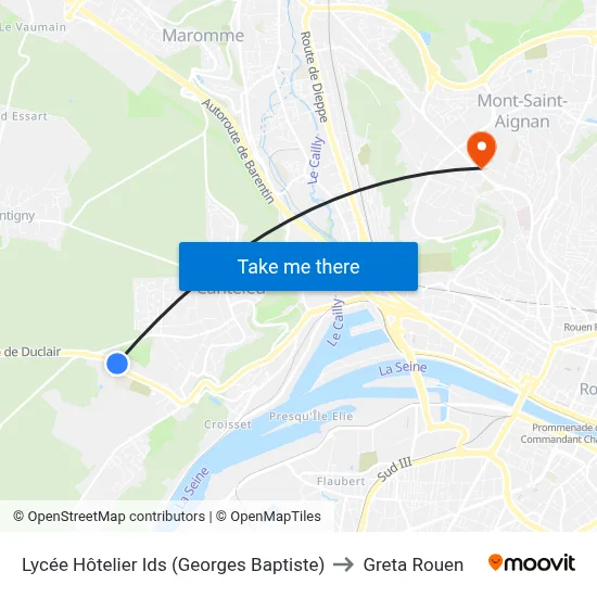 Lycée Hôtelier Ids (Georges Baptiste) to Greta Rouen map