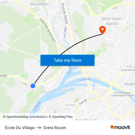 École Du Village to Greta Rouen map