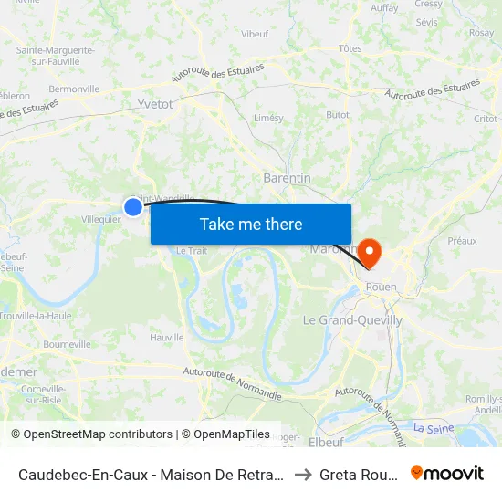 Caudebec-En-Caux - Maison De Retraite to Greta Rouen map