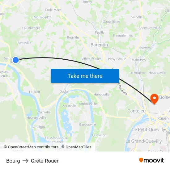Bourg to Greta Rouen map