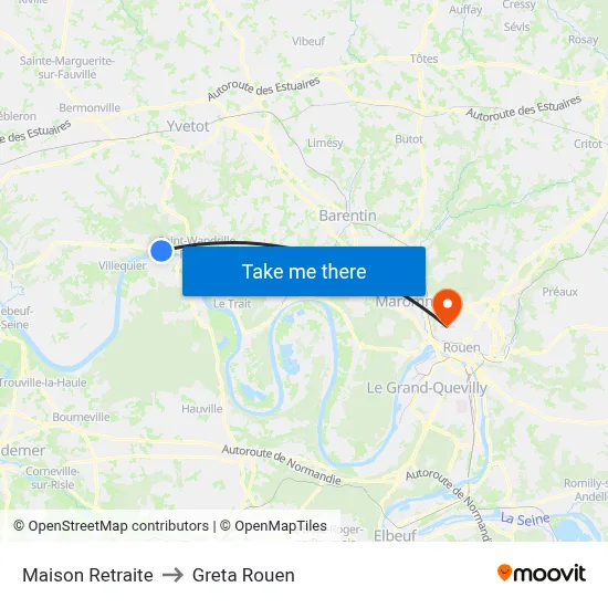 Maison Retraite to Greta Rouen map