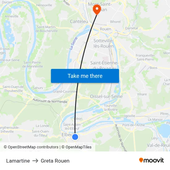 Lamartine to Greta Rouen map