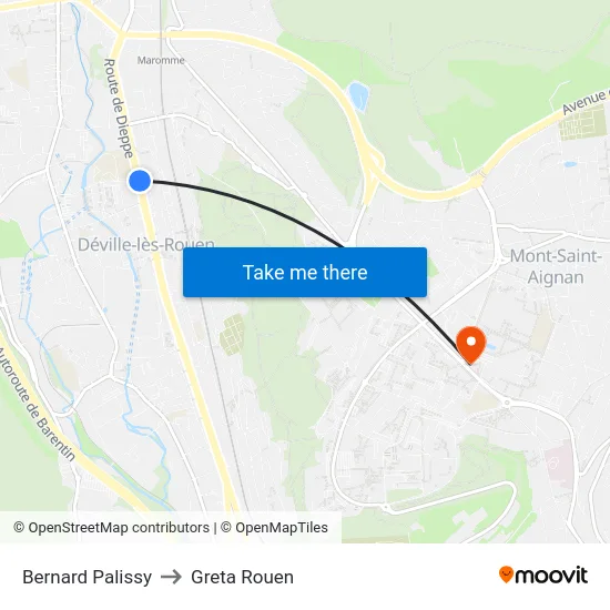 Bernard Palissy to Greta Rouen map