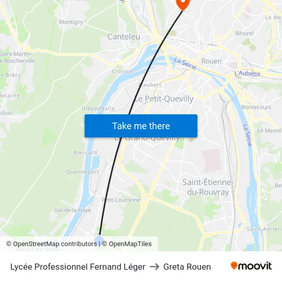 Lycée Professionnel Fernand Léger to Greta Rouen map