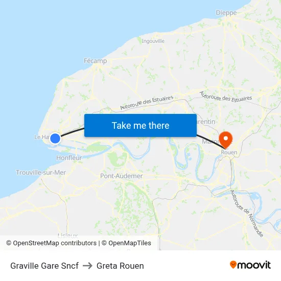 Graville Gare Sncf to Greta Rouen map