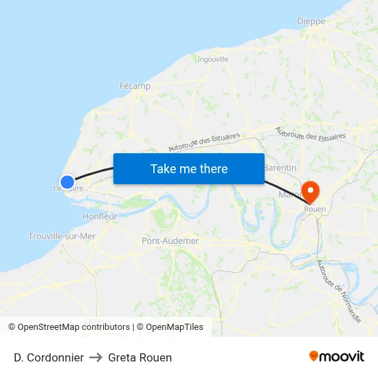 D. Cordonnier to Greta Rouen map