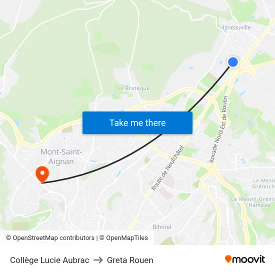 Collège Lucie Aubrac to Greta Rouen map