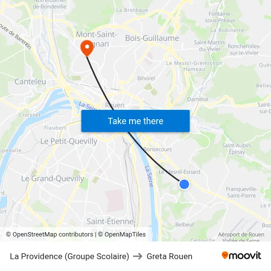 La Providence (Groupe Scolaire) to Greta Rouen map