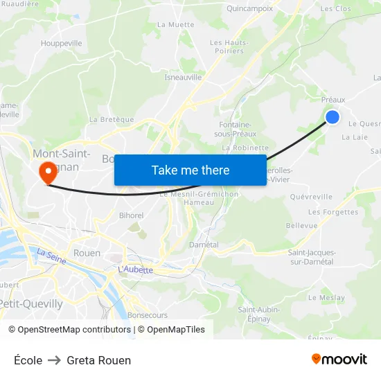 École to Greta Rouen map