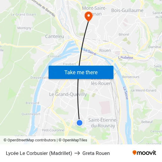 Lycée Le Corbusier (Madrillet) to Greta Rouen map