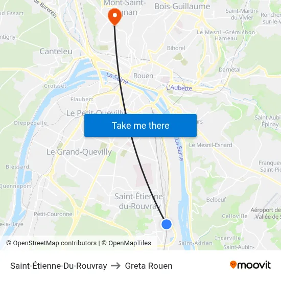 Saint-Étienne-Du-Rouvray to Greta Rouen map