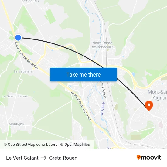 Le Vert Galant to Greta Rouen map