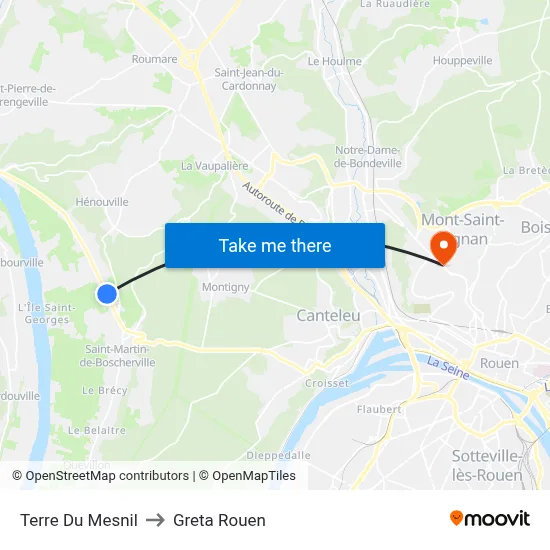 Terre Du Mesnil to Greta Rouen map