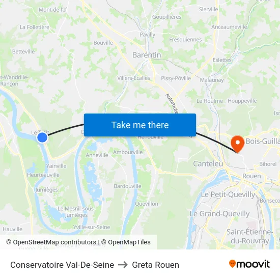 Conservatoire Val-De-Seine to Greta Rouen map