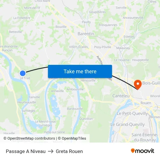 Passage A Niveau to Greta Rouen map