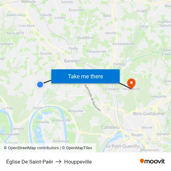 Église De Saint-Paër to Houppeville map
