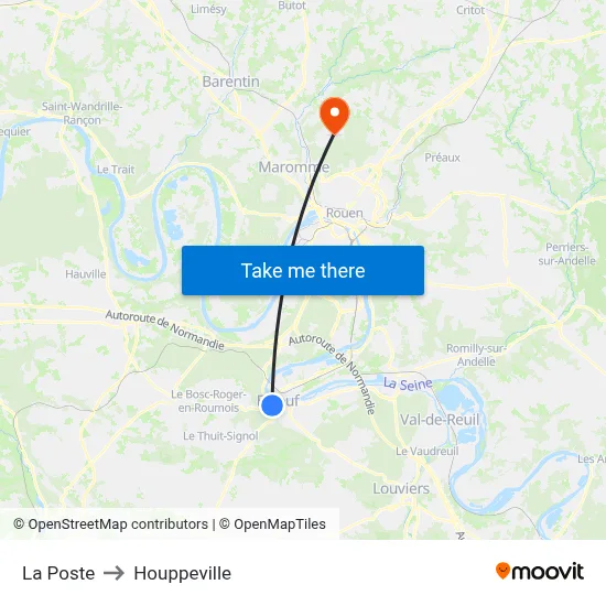 La Poste to Houppeville map